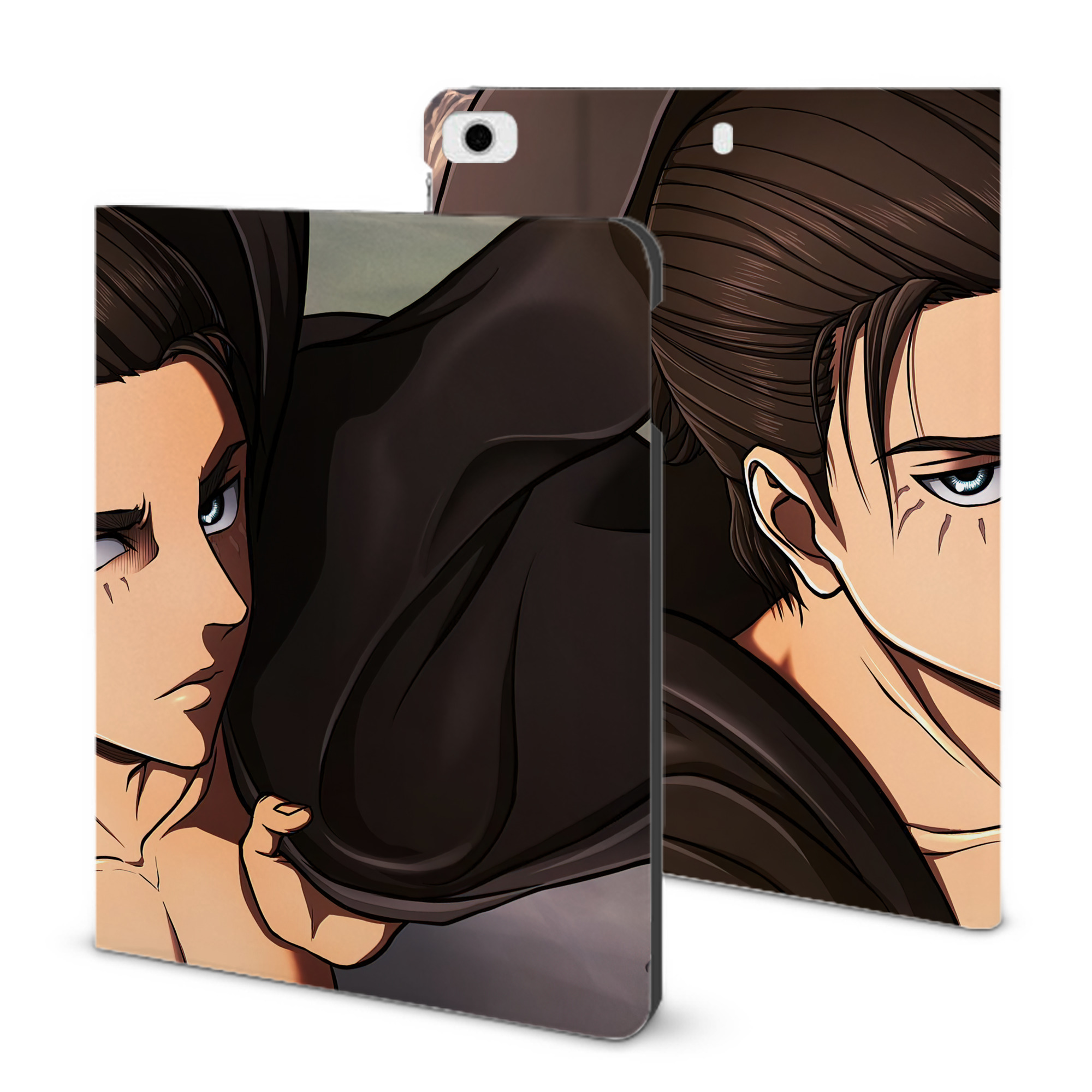 （画像用） 進撃の巨人 Attack on Titan IPad ケース ブック型 PUレザー TPU 耐衝撃 軽量 薄型 ペン収納なし 全面保護 IPad 各モデル対応